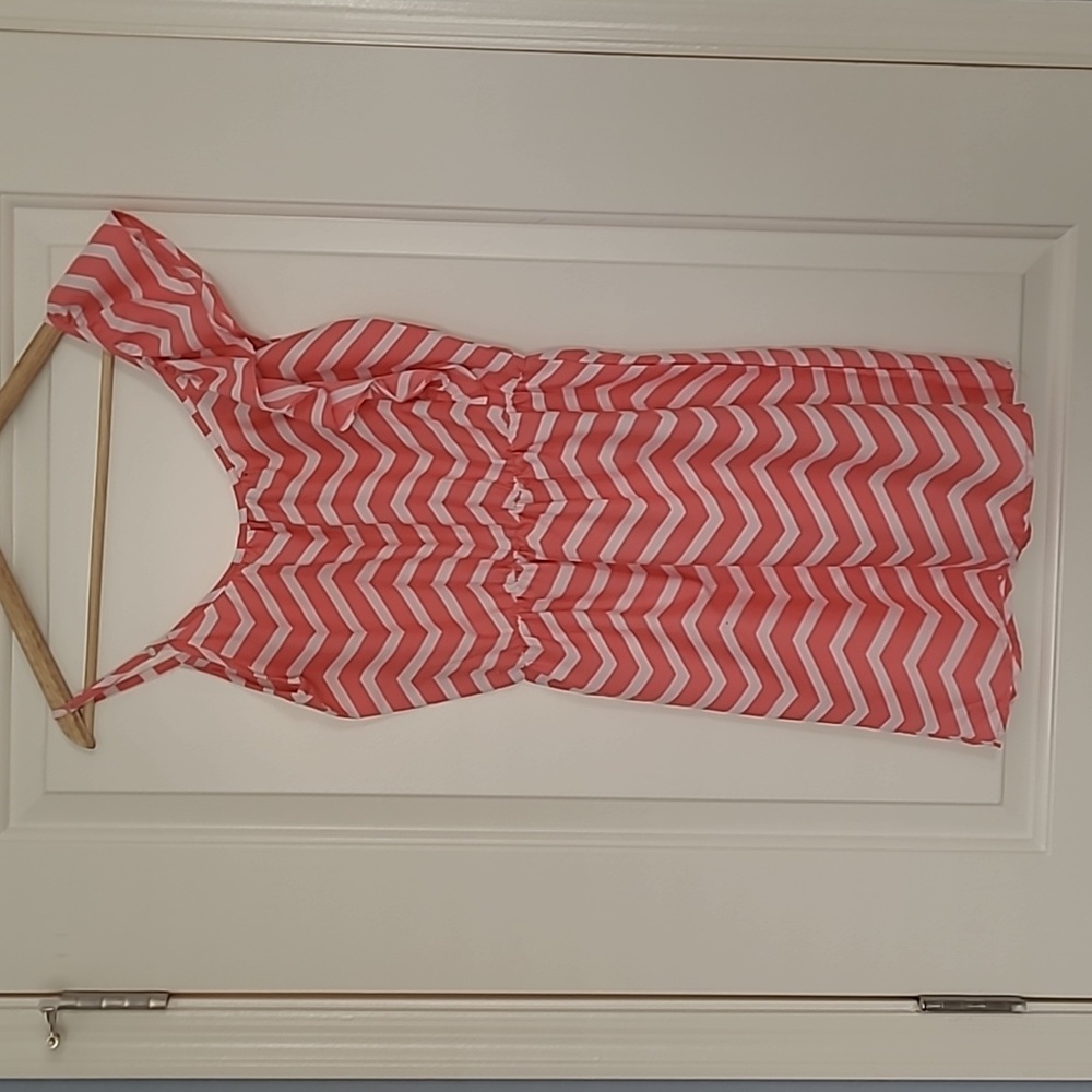 Coral chevron dress - Picture 6 of 7